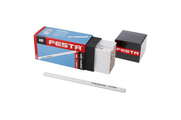 Tužka tesařská HB, 250 mm, bílý lak, FESTA