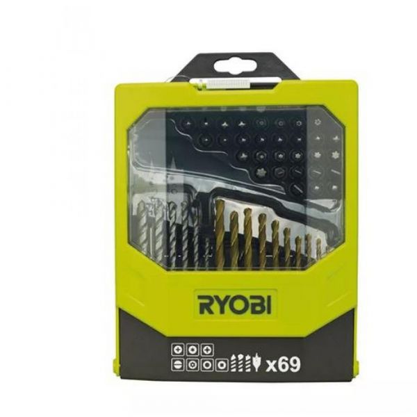 Ryobi RAK69MIX - 69ks sada vrtáků a šroubovacích bitů