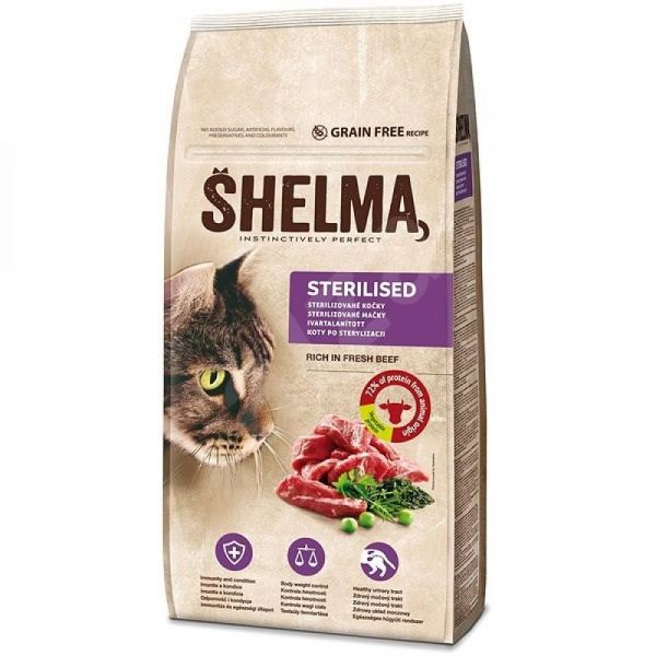 Shelma granule FM kočka sterilní hovězí 8 kg