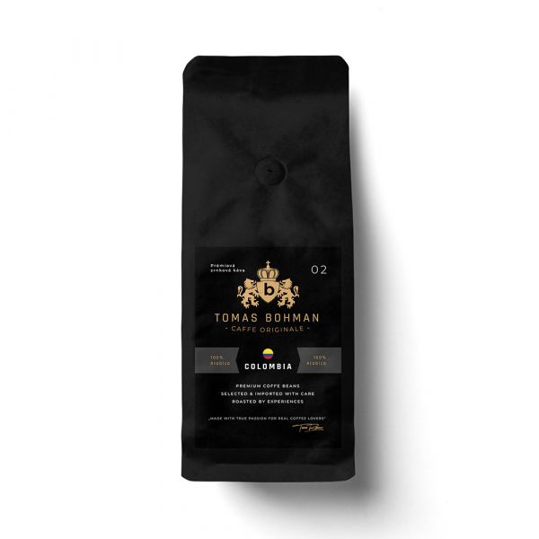 Prémiová čerstvě pražená zrnková káva Tomas TPC Caffe Originale - Colombia 250g